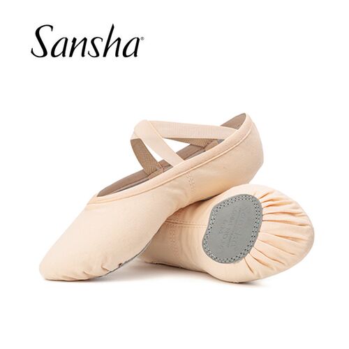 Sansha/三沙芭蕾舞练功鞋考级鞋成人舞蹈鞋女软底鞋免系带86C