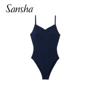 Sansha 三沙练功大背体操艺考形体服女连体高胯吊带舞蹈服LS1554