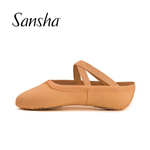 Sansha/三沙儿童女软底鞋跳舞猫爪练功鞋芭蕾舞帆布舞蹈鞋56C