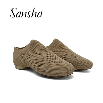 sansha/三沙芭蕾舞教师鞋 爵士舞鞋软底飞织面透气现代舞鞋JS901K