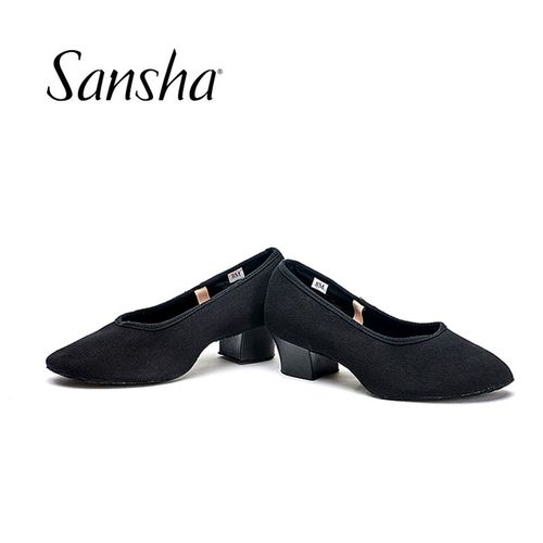 Sansha/三沙民族性格舞帆布面皮底芭蕾舞鞋教师练功鞋考试鞋CL35