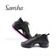 Sansha 黑 软底真皮现代舞鬼步舞蹈运动鞋 三沙跳舞鞋 女广场舞时尚