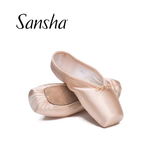 Sansha/三沙芭蕾舞足尖鞋缎面皮底舞蹈鞋硬鞋练功鞋 FRD1.0