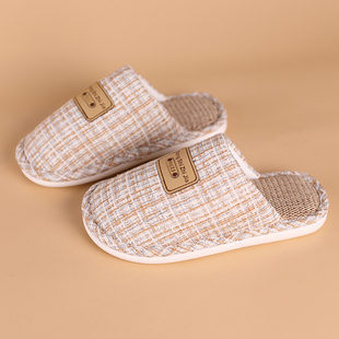 亚麻拖鞋包头居家室内吸汗四季拖鞋保暖男女情况家居防滑棉麻拖鞋