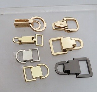 半圆环半方形夹子耳仔拎环圆圈包包肩带提手扣子金属配件金银黑色