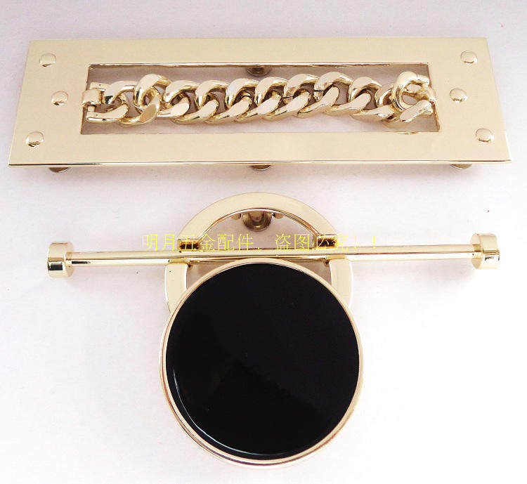正圆圈锁板拧锁扣子皮具手袋扣锁盖头卡锁螺丝扣圆形金属配件链条