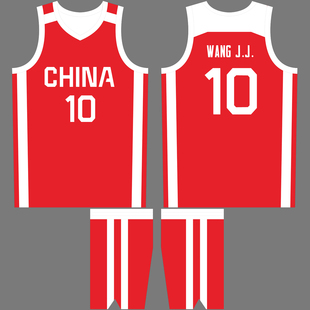 中国队篮球服王俊杰10号赵睿8号廖三宁5号胡金秋21号美式篮球队服