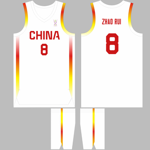 中国男篮球衣赵睿国家队比赛服王俊杰10号胡金秋21号廖三宁5号DIY