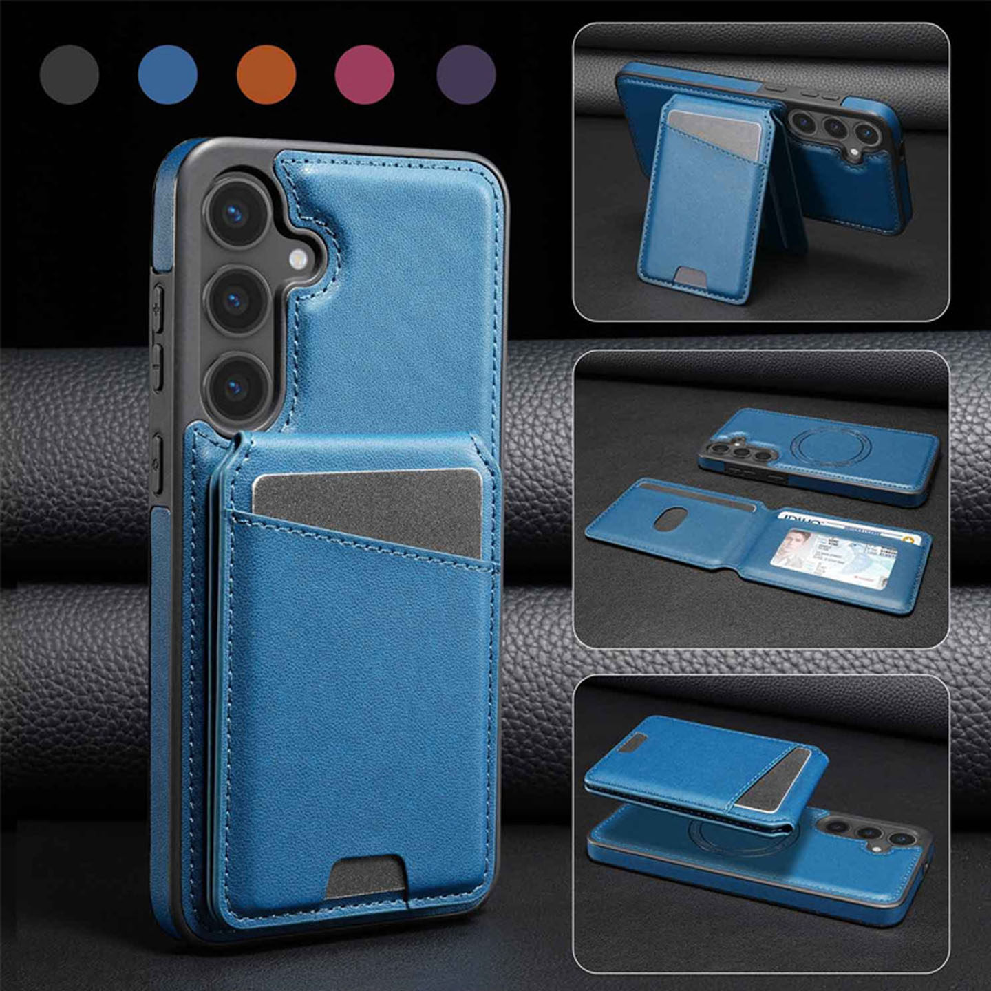 适用三星S25 Ultra新款手机壳S25/S24/S23/S22 plus保护套A55全包A16防摔A14高档外壳S25+磁吸卡包二合一后盖