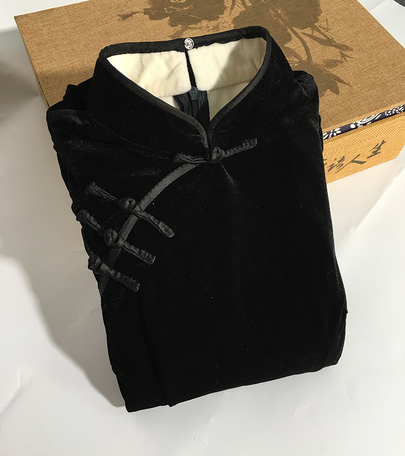 中国风上衣傲雪屋丝绒秋冬