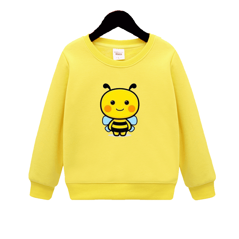 小蜜蜂童装黄色卫衣 儿童加绒上衣男女孩纯棉衣服3-6-9岁小孩班服