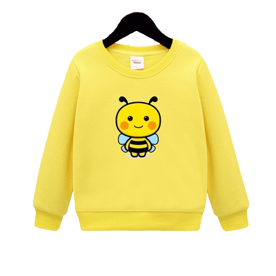 小蜜蜂童装黄色卫衣 儿童加绒上衣男女孩纯棉衣服3-6-9岁小孩班服