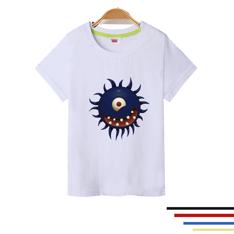 男女童新款夏天圆领宝宝短袖t恤打底衫儿童新潮印花病毒图案上衣