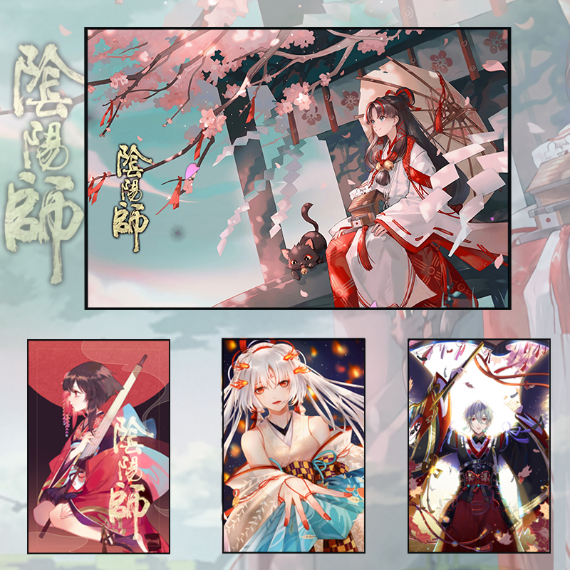阴阳师挂画周边式神卷轴海报缘结神阿离不知火鬼切