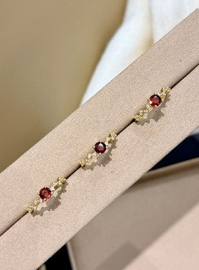 26新款天然石榴石四爪闪钻繁星戒指女简约时尚个性百搭休闲食指戒