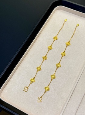 2026新款时尚复古金色镂空花朵五花手链女个性精致高级氛围手饰