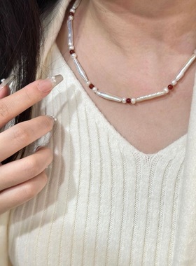 25新款925纯银上上签天然淡水巴洛克珍珠项链女气质新中式锁骨链