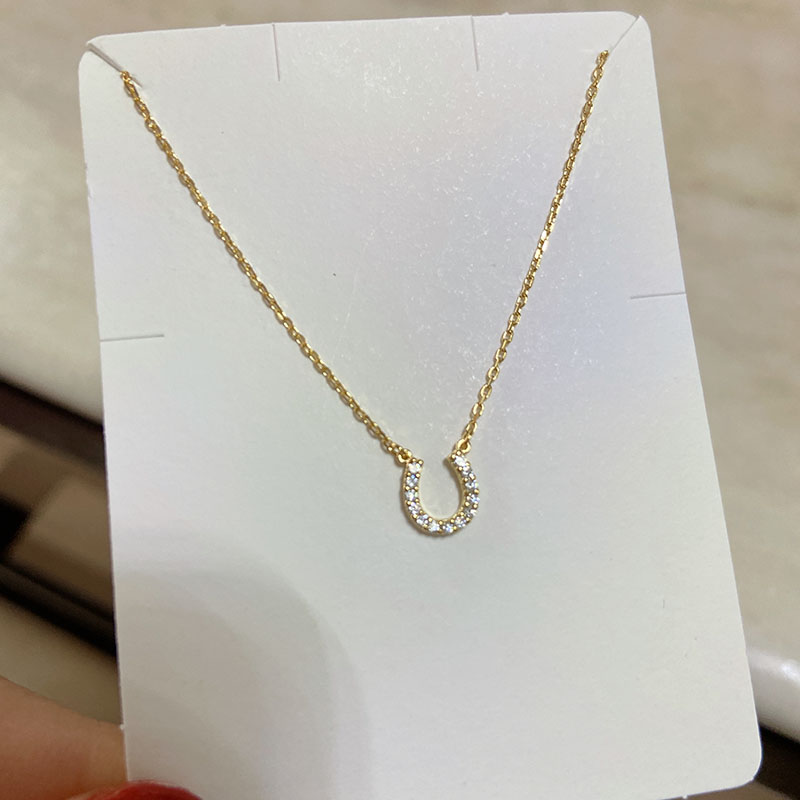 韩国东大门72W家正品整条纯银超闪亮水钻马蹄秀气短款项链锁骨链