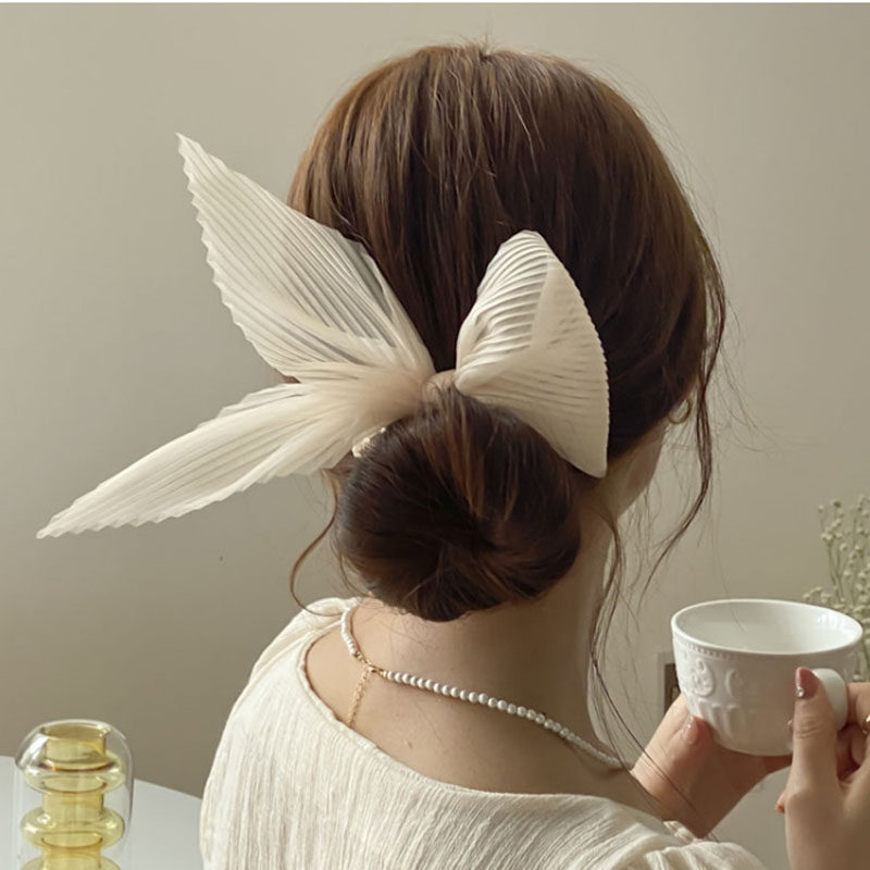 韩国东大门进口正品超仙绸纱大蝴蝶结大肠发圈ins发绳马尾扎发皮