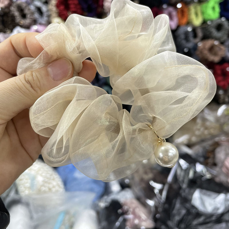 绸纱超仙大肠发圈丸子头发绳