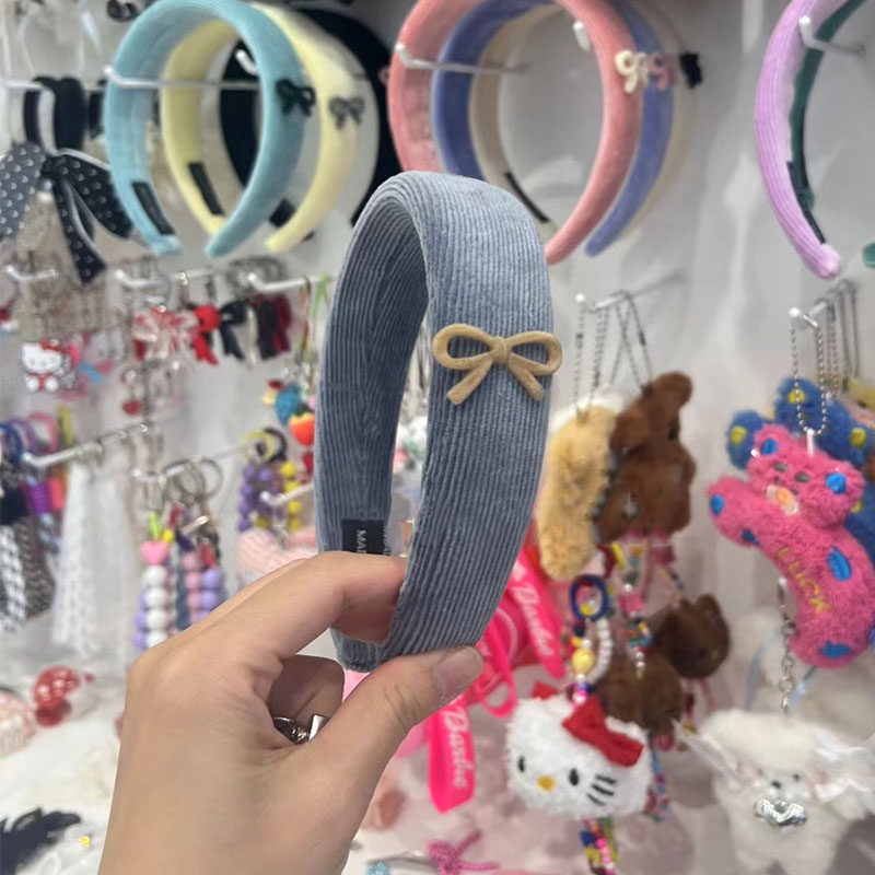 灯芯绒宽边发箍高颅顶头箍