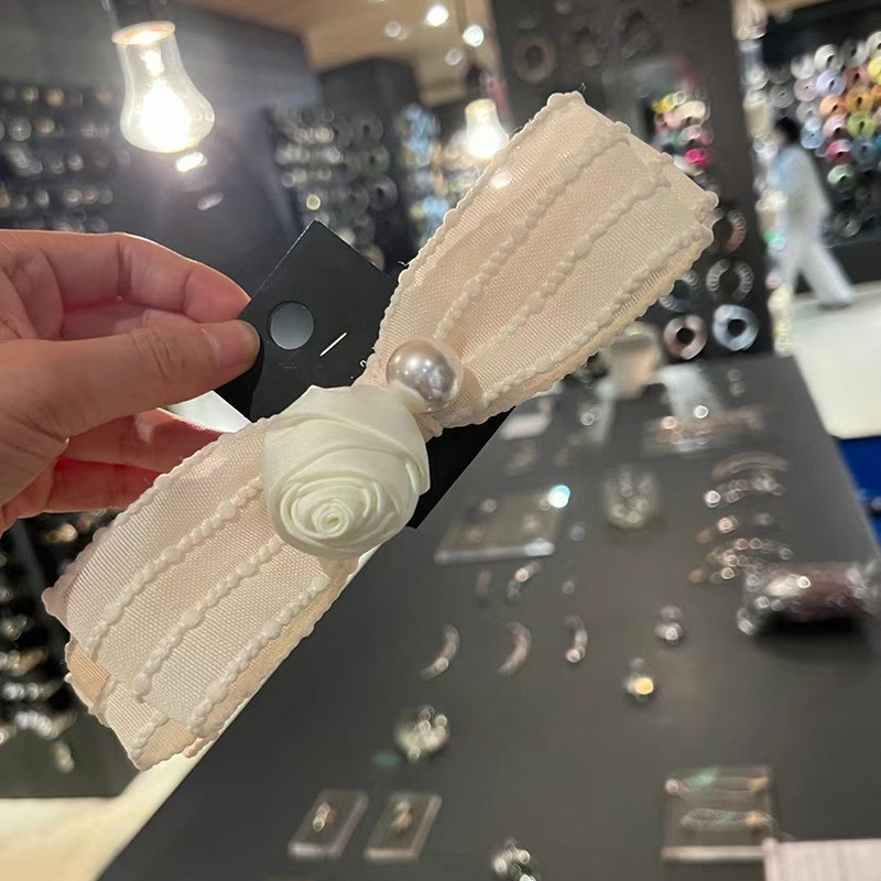nyunyu玫瑰花朵发夹蝴蝶结弹簧夹