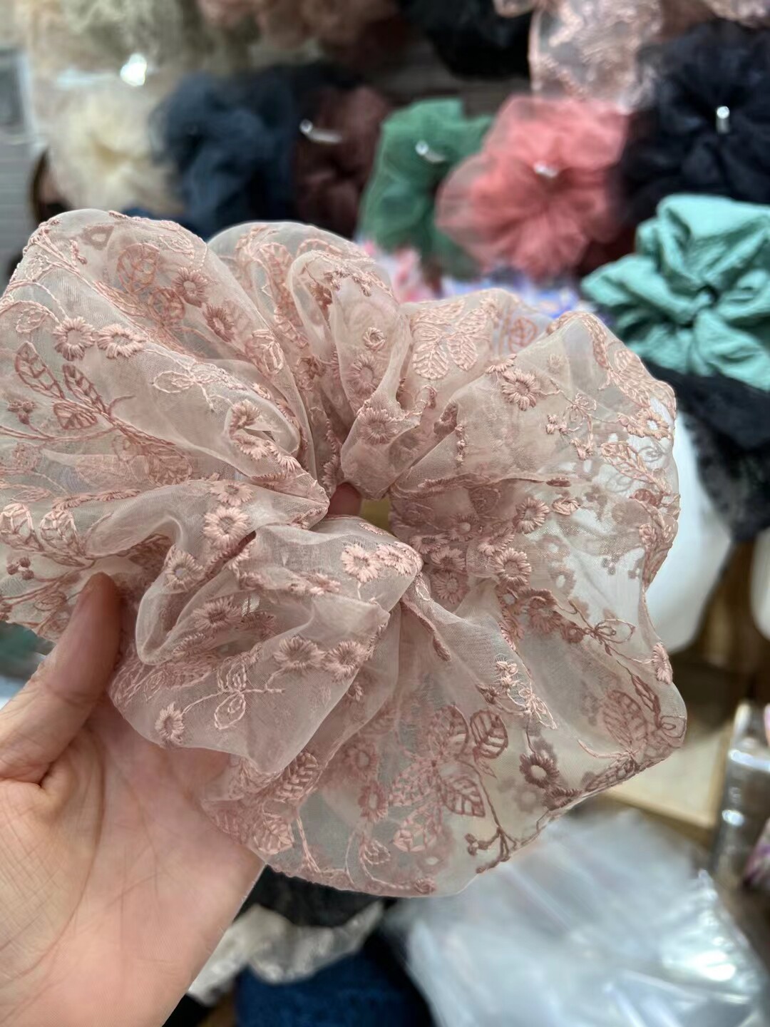 韩国东大门进口发饰甜美蕾丝超大肥肠圈大肠发圈发绳马尾扎发皮筋