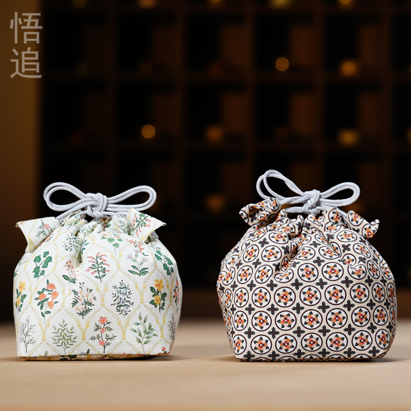 悟追加厚茶杯主人杯收纳布袋子手提茶具便携包装袋珠宝首饰文玩包