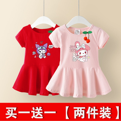 女童短袖连衣裙2025洋气夏装夏季新款小宝宝儿童公主婴儿裙子超萌