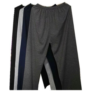 纯棉家居休闲裤 大码 睡裤 宽松长裤 全棉直筒纯色 空调裤 男士