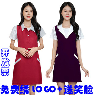 美容院店长工作服韩国高端韩式高级化妆美容师春夏季围裙罩衣女