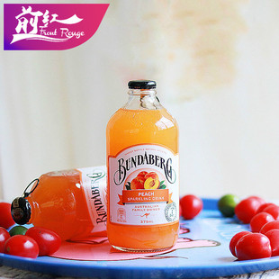 12瓶 BUNDABERG宾得宝蜜桃碳酸饮料375ml 澳洲
