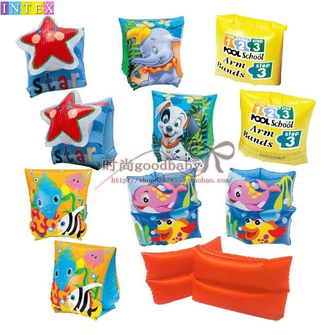 正品INTEX儿童充气手臂圈 游泳圈 浮圈 游泳臂圈 水袖 加厚双气囊