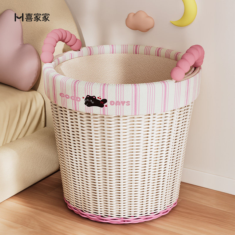 多巴胺脏衣篓高级收纳筐家用仿藤编放衣服篮子大容量高颜值脏衣筐,收纳整理,脏衣桶,淘宝优惠券,粉丝福利购,淘宝优惠卷