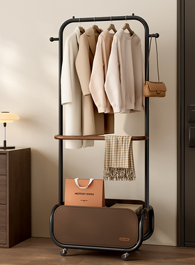 2025新款挂衣架不占地床尾晚上放衣服神器卧室落地衣架置物衣帽架