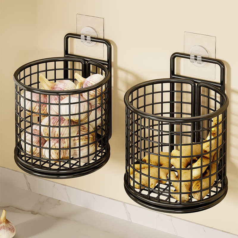 厨房置物架葱姜蒜收纳盒壁挂