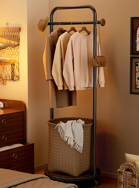 落地卧室挂衣架床尾晚上移动衣帽架室内房间入户门次净衣服置物架