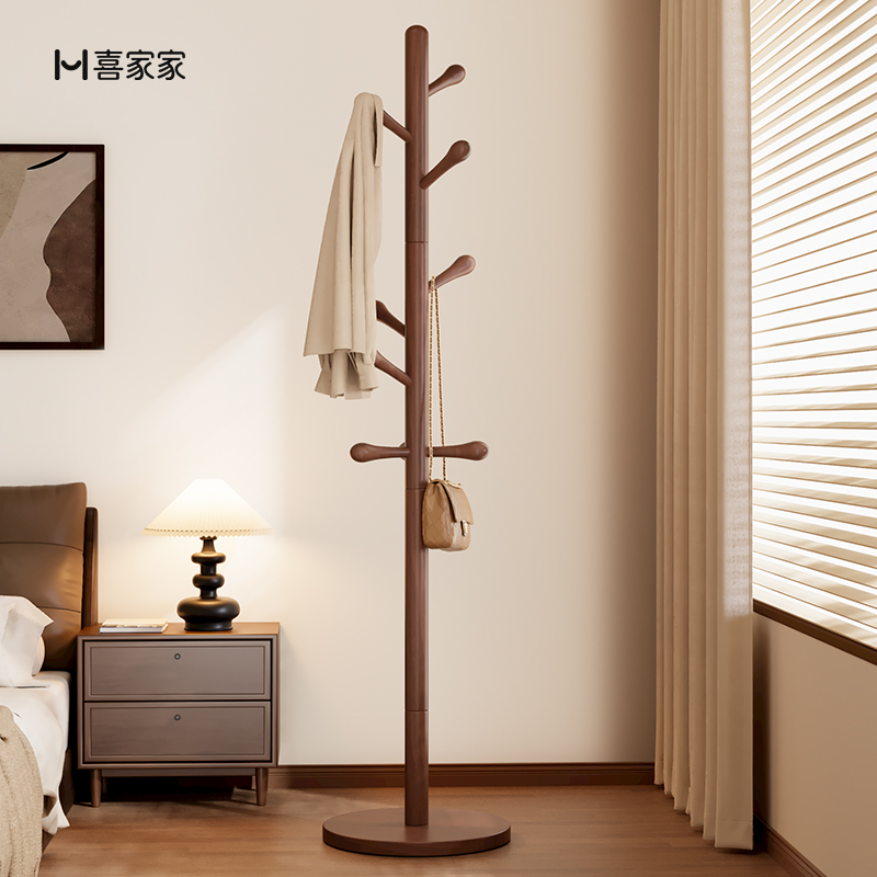 实木落地衣架【进口榉木】更稳固