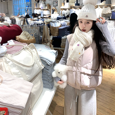 渔小平 蛋壳系 90白鸭绒可拆卸袖子羽绒服女款冬季短款保暖外套