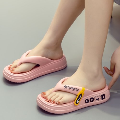 踩屎感厚底人字拖女士夏季2025新款增高防滑外穿海边沙滩拖鞋女款