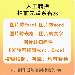 照片图片转excel表格pdf转换word人工提取文字拍照扫描件代转格式
