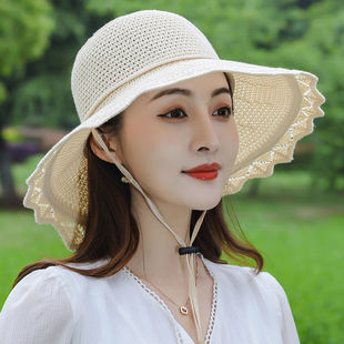 可水洗折疊帽子女春夏季 防曬遮陽帽夏天海邊沙灘漁夫帽太陽帽 韓版
