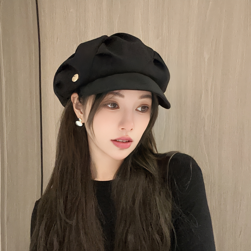 云朵帽户外休闲女秋冬季显脸小