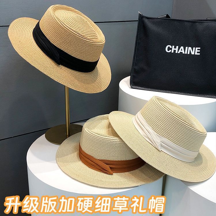 户外草帽女夏季英伦复古防晒帽