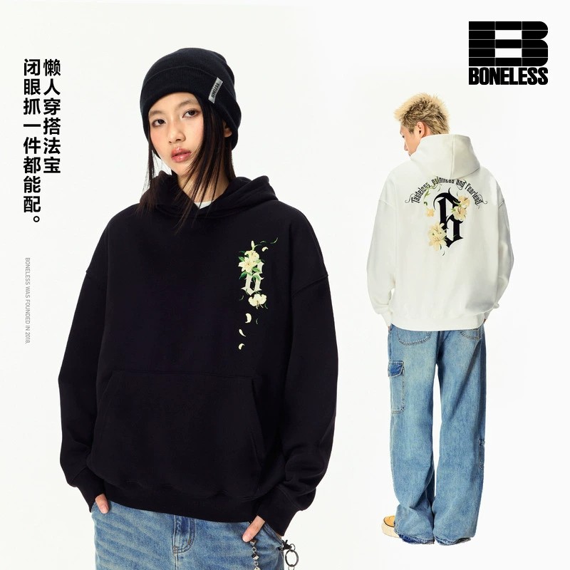 BONELESS基础哥特B香水连帽卫衣