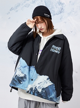 PCMY国潮牌雪山教练夹克春季新款情侣装ins宽松男女日系外套