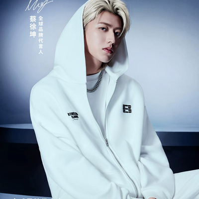 BONELESS空气层牙刷绣拉链卫衣