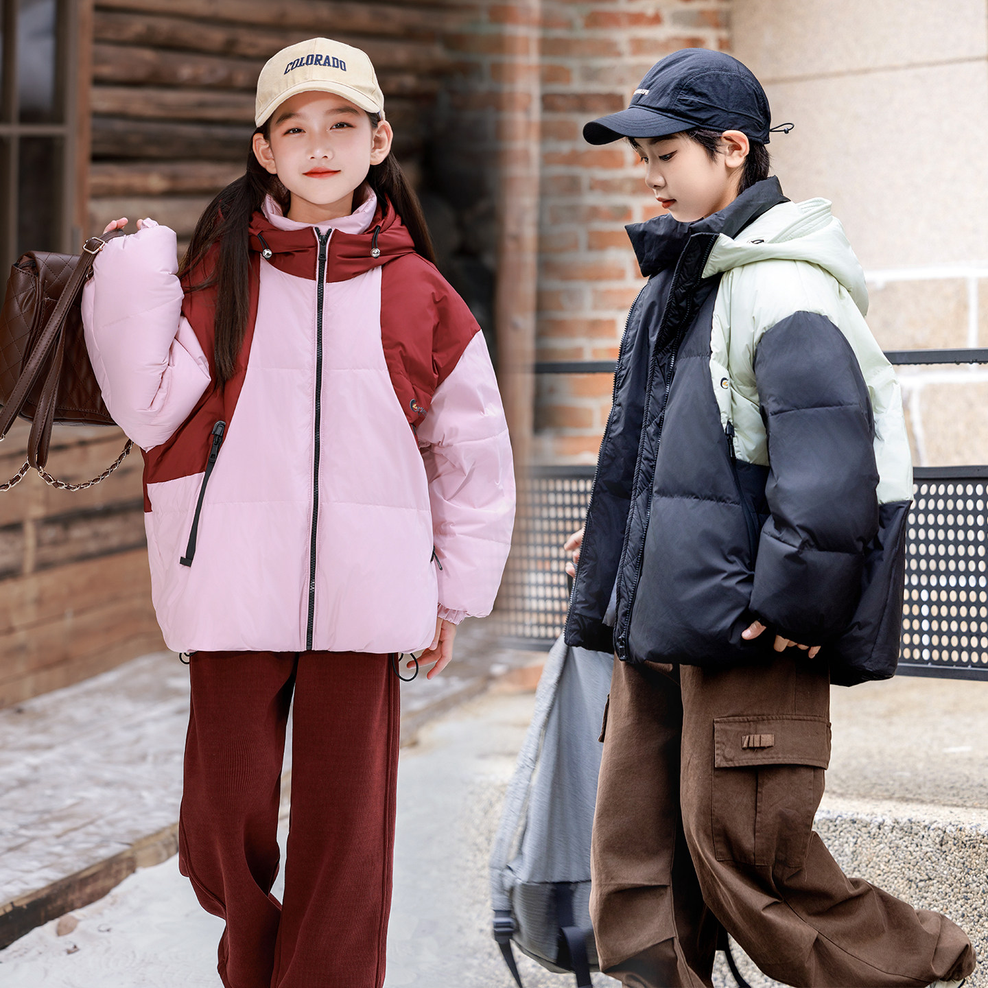 新款儿童女童羽绒服男童中长款韩版加厚宽松童装中大童洋气冬装