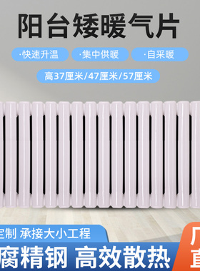 矮暖气片家用水暖钢二柱彩钢制集中供暖自采暖壁挂式大水道散热器