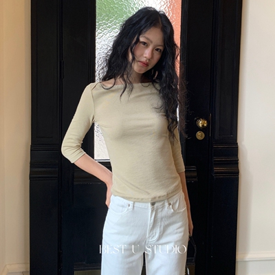 TCCW7分袖纯色显瘦T恤女柔软上衣